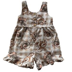 DISNEY Baby Bambi Brown And White Romper, 12. Months